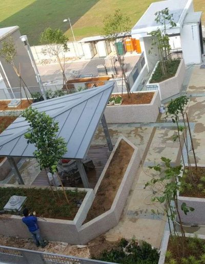 Captor Domes Installed at Rooftop Garden Concrete Roof