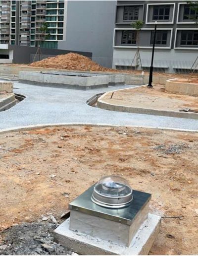 Captor Domes Installed at Ground Floor Garden – Concrete Roof