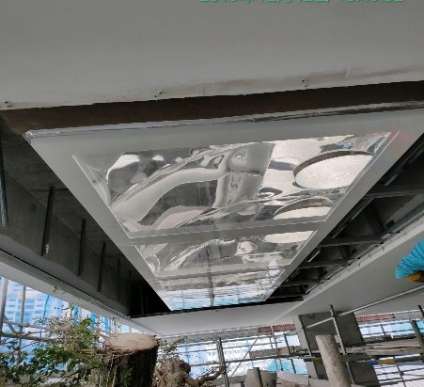 Solarspot to Harvest Sunlight for Conservation Tree partially under new building