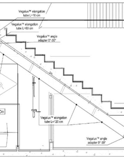 Installation of D-25 Solarspot for Toilet under Stairs