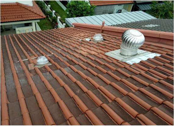 Captor Domes on Clay Roof Tiles – Round Seamless Capping Flashing done by roofers